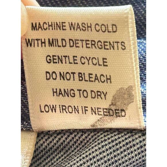 Passport Blue Button Down Tunic Shirt XL  Long Sleeve Lightweight Rayon Blend - Picture 6 of 6